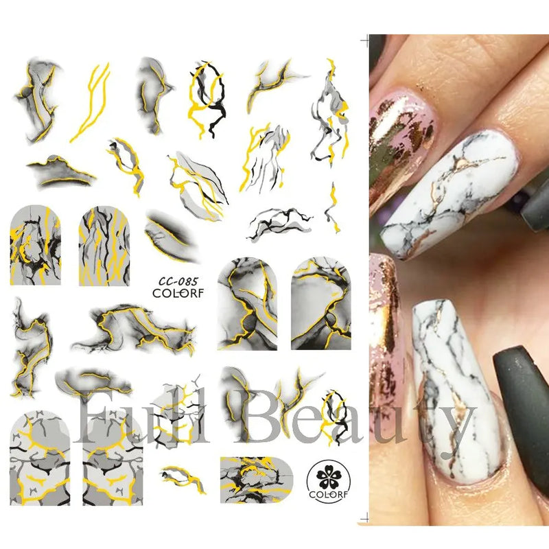 3D Nail Stickers – Self-Adhesive Nail Decals for DIY Manicure & Nail Art Decoration