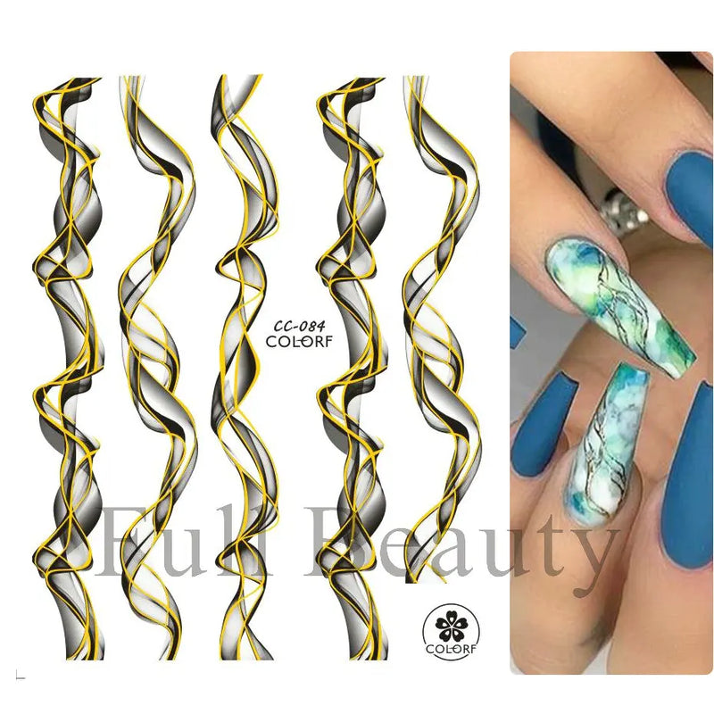 3D Nail Stickers – Self-Adhesive Nail Decals for DIY Manicure & Nail Art Decoration