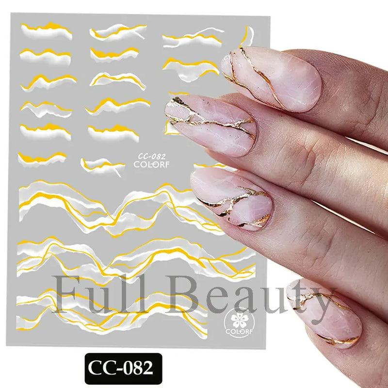 3D Nail Stickers – Self-Adhesive Nail Decals for DIY Manicure & Nail Art Decoration