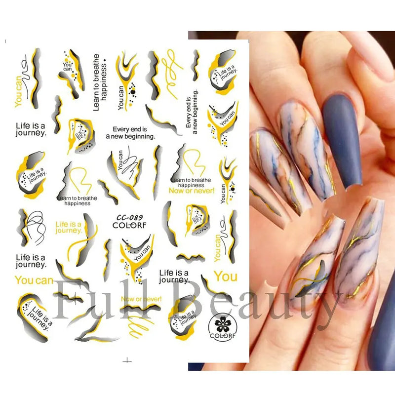 3D Nail Stickers – Self-Adhesive Nail Decals for DIY Manicure & Nail Art Decoration