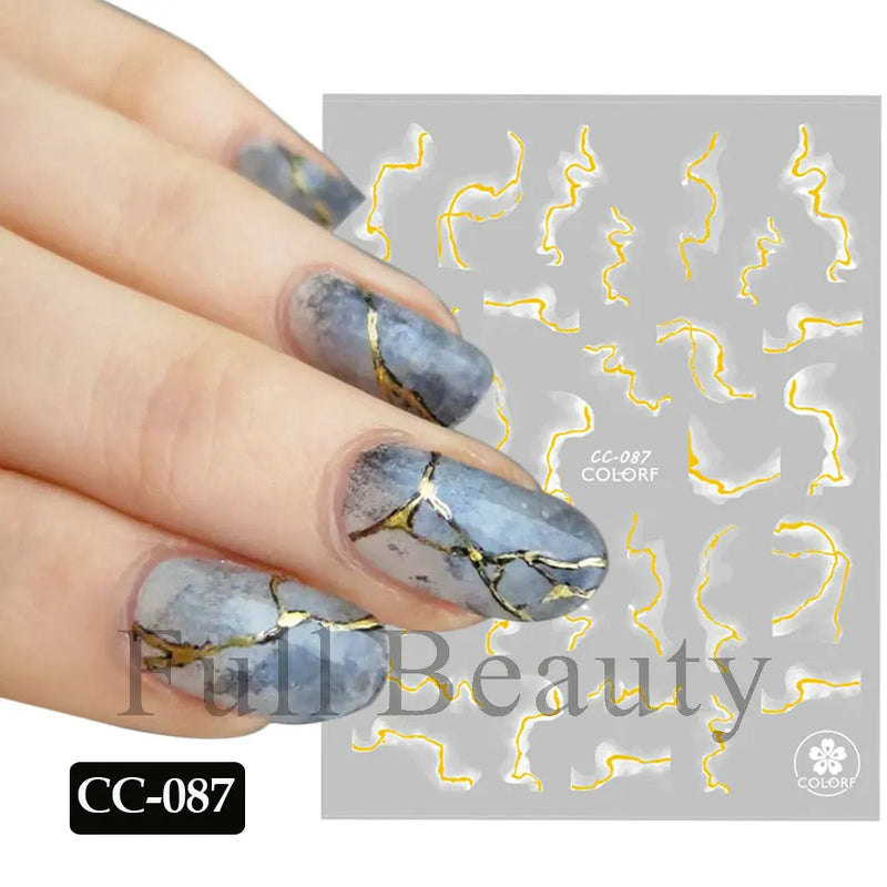 3D Nail Stickers – Self-Adhesive Nail Decals for DIY Manicure & Nail Art Decoration