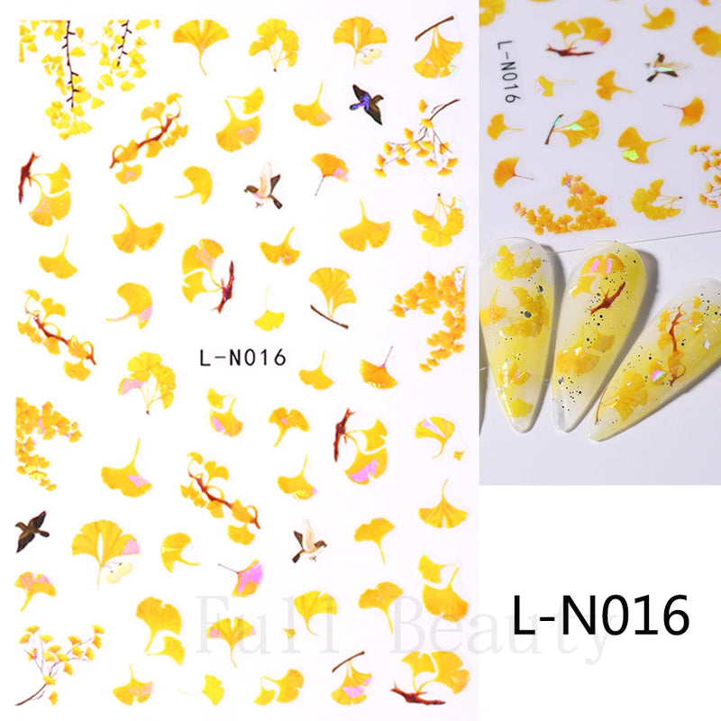 Aurora Laser Butterfly 3D Nail Stickers – Holographic Self-Adhesive Nail Decals