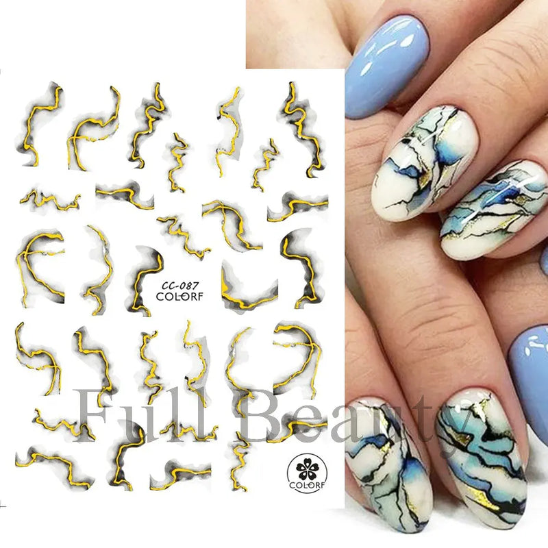 3D Nail Stickers – Self-Adhesive Nail Decals for DIY Manicure & Nail Art Decoration