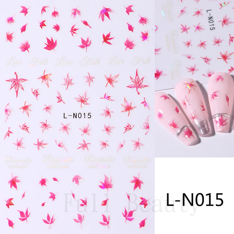 Aurora Laser Butterfly 3D Nail Stickers – Holographic Self-Adhesive Nail Decals