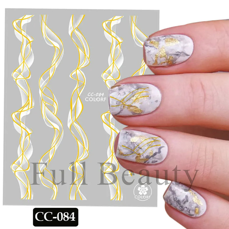 3D Nail Stickers – Self-Adhesive Nail Decals for DIY Manicure & Nail Art Decoration