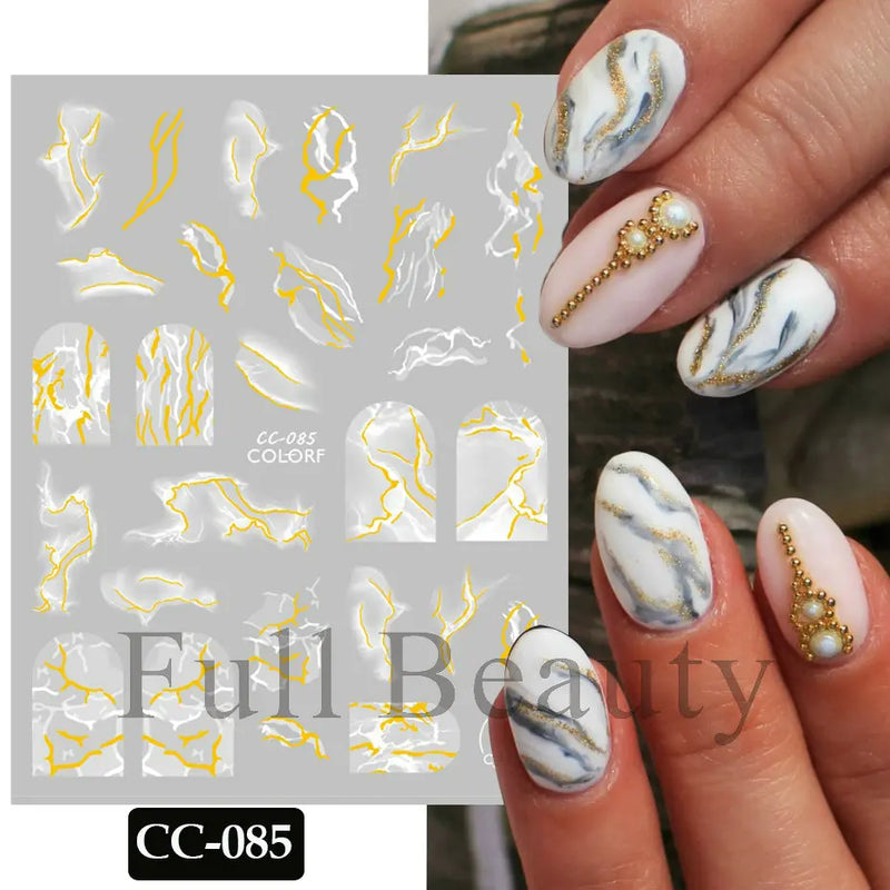 3D Nail Stickers – Self-Adhesive Nail Decals for DIY Manicure & Nail Art Decoration