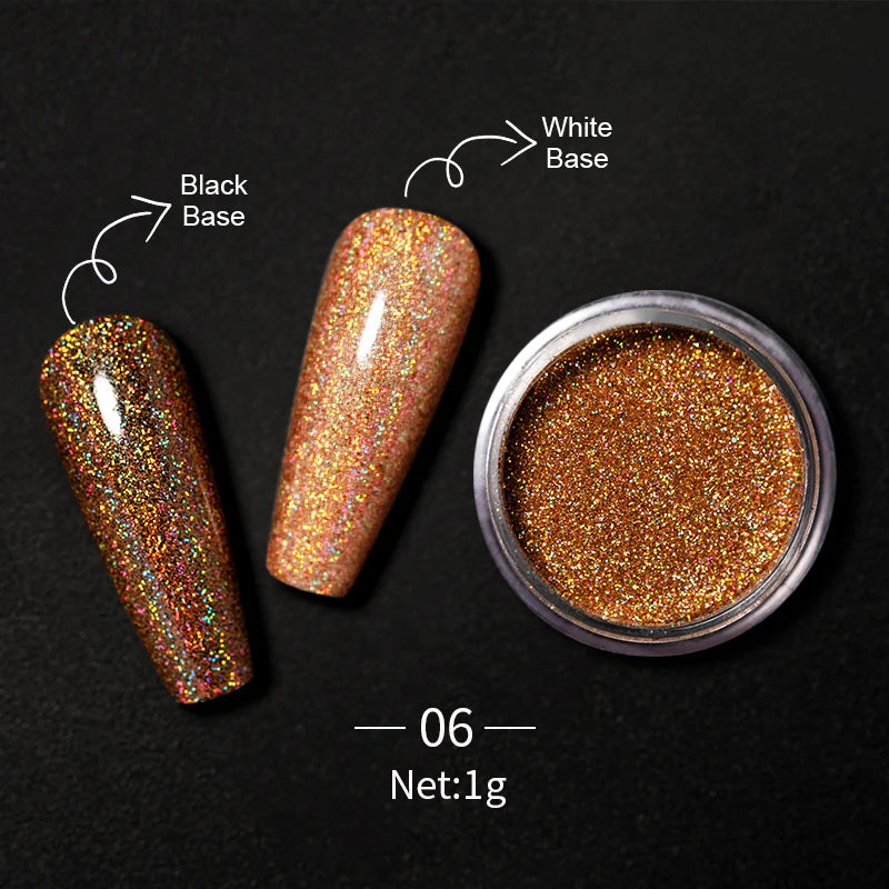 LILYCUTE Nail Mirror Glitter Powder – Metallic Chrome Dust for UV Gel Polish Nail Art