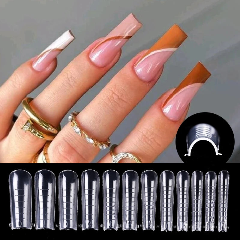 60Pcs Dual Nail Forms – Short Almond Acrylic Extension Tips for Quick DIY Nail Art