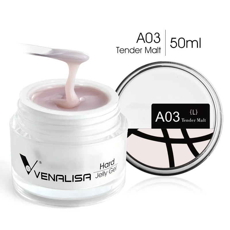 Venalisa 50ml Jelly Nail Extension Gel – Clear & Natural Soak-Off UV Builder Gel for French Nails