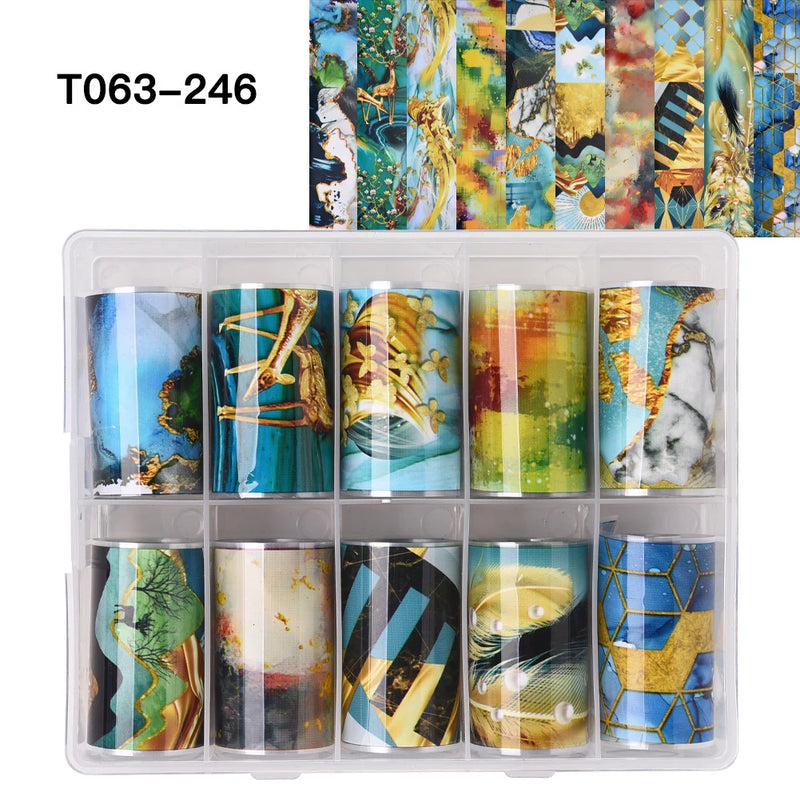 100 Patterns Animal Nail Foils for Transfer Paper Stickers Sliders Adhesive Nails Wraps DIY Water