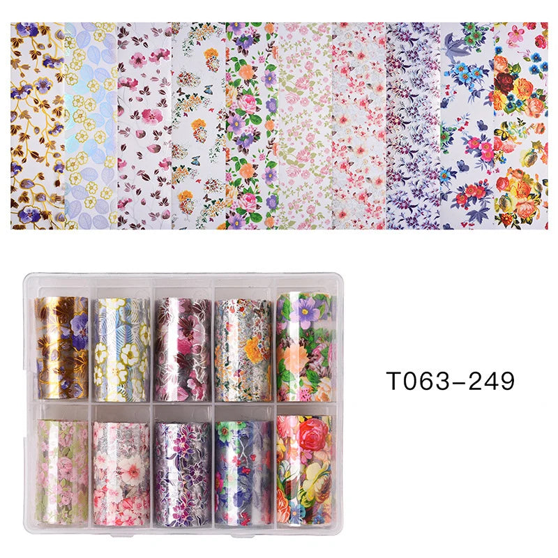 100 Patterns Animal Nail Foils for Transfer Paper Stickers Sliders Adhesive Nails Wraps DIY Water