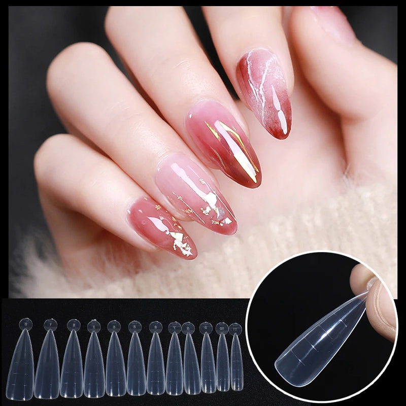 120PCS Clear Dual Forms for Poly Gel – Stiletto & Coffin Nail Extension Moulds