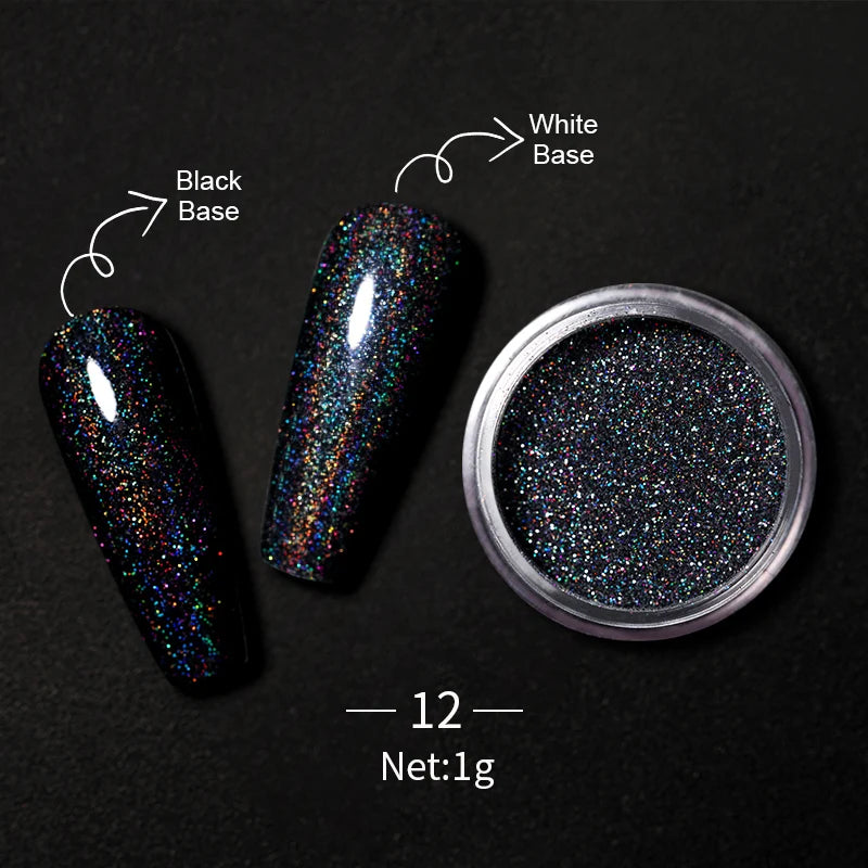 LILYCUTE Nail Mirror Glitter Powder – Metallic Chrome Dust for UV Gel Polish Nail Art