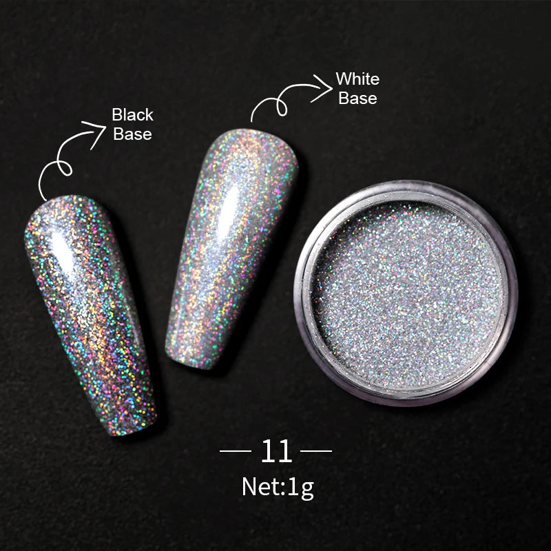 LILYCUTE Nail Mirror Glitter Powder – Metallic Chrome Dust for UV Gel Polish Nail Art