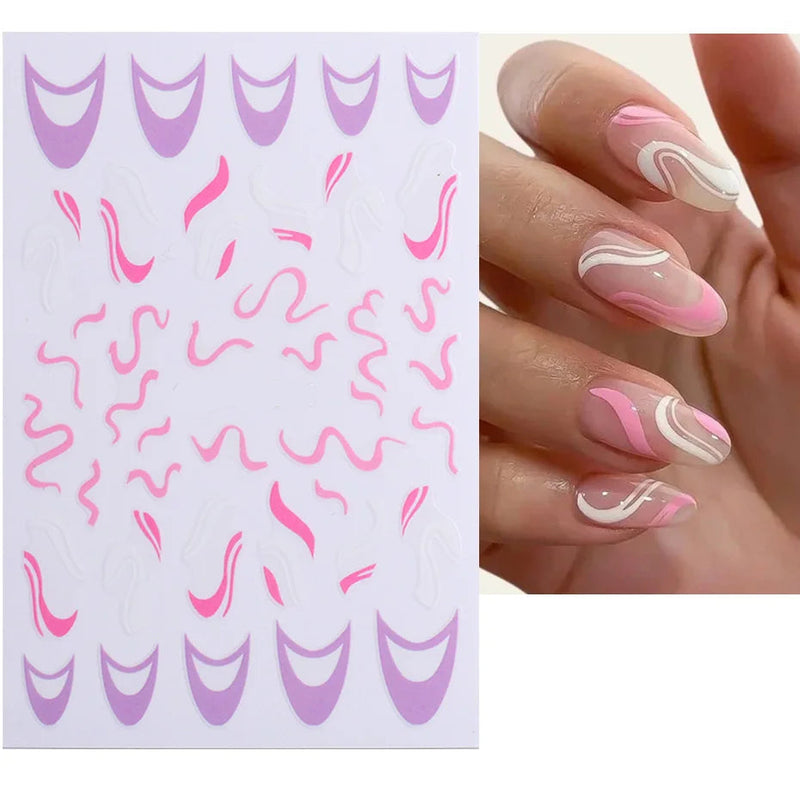 Gradient 3D Jelly Nail Stickers – Ombre Red & Pink Blush Translucent Gel Polish Wraps & More