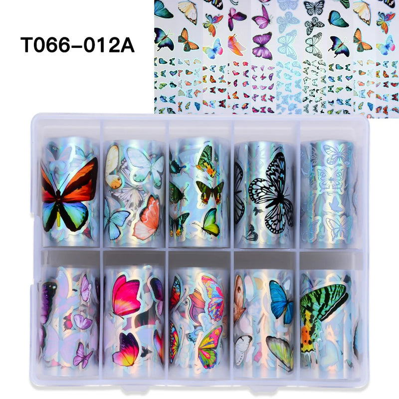 100 Patterns Animal Nail Foils for Transfer Paper Stickers Sliders Adhesive Nails Wraps DIY Water