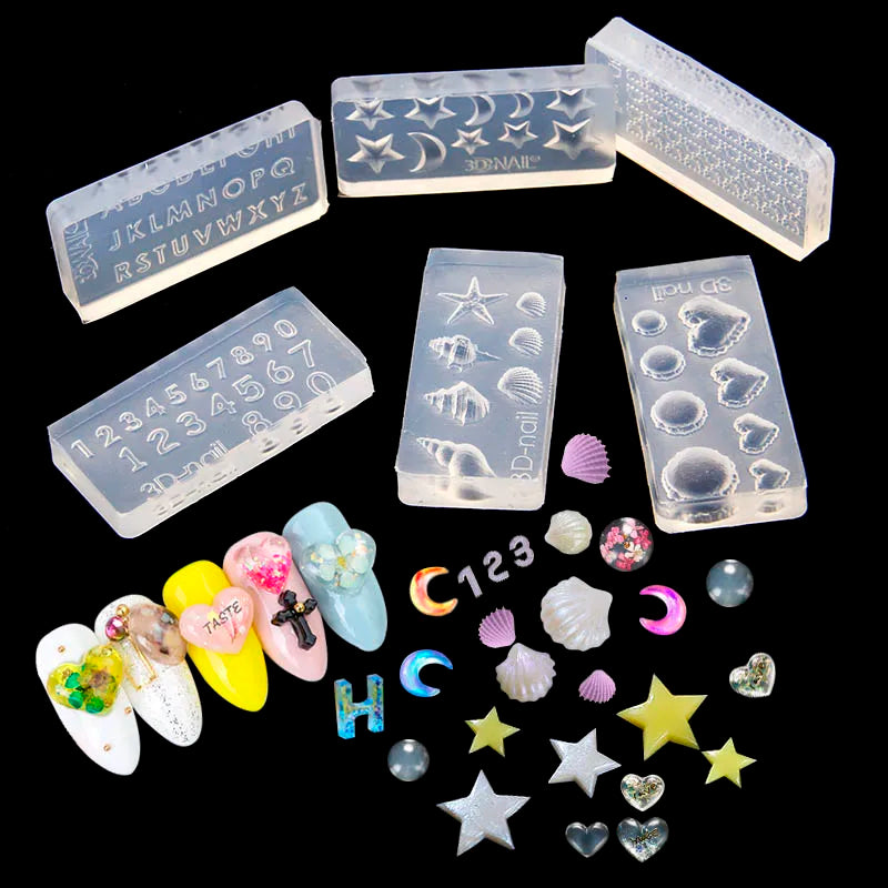 1 PC Nail Art Silicone Mold 27 Designs Durable 3D Stereo Crystal Carving Mold Crystal Powder