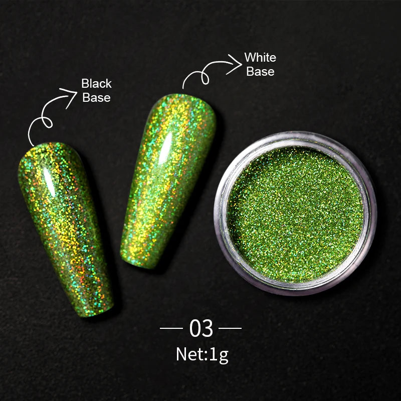 LILYCUTE Nail Mirror Glitter Powder – Metallic Chrome Dust for UV Gel Polish Nail Art