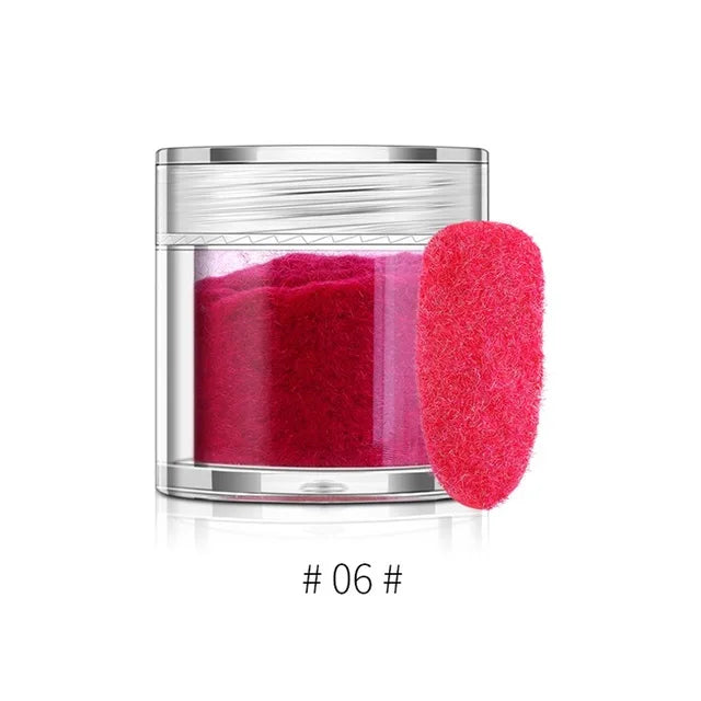 10 Colours Velvet Nail Powder – Fuzzy Flocking Nail Art Dust