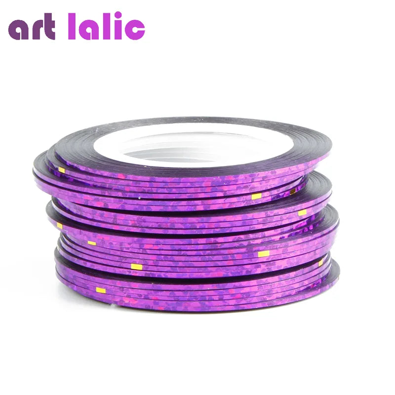 10 Rolls Nail Art Striping Tapes – 1mm Self-Adhesive Nail Liner Stickers for Nail Design & Styling