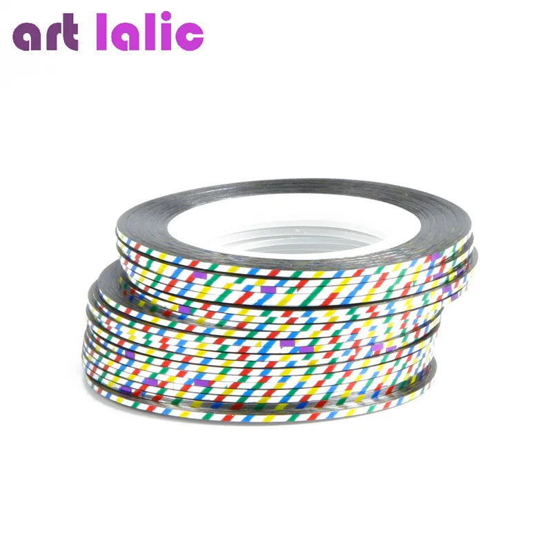 10 Rolls Nail Art Striping Tapes – 1mm Self-Adhesive Nail Liner Stickers for Nail Design & Styling