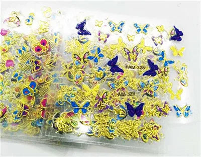 30 Designs 3D Nail Stickers – Butterfly and Flower Decals for Nail Art Manicure