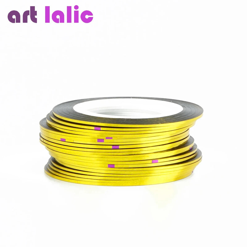 10 Rolls Nail Art Striping Tapes – 1mm Self-Adhesive Nail Liner Stickers for Nail Design & Styling