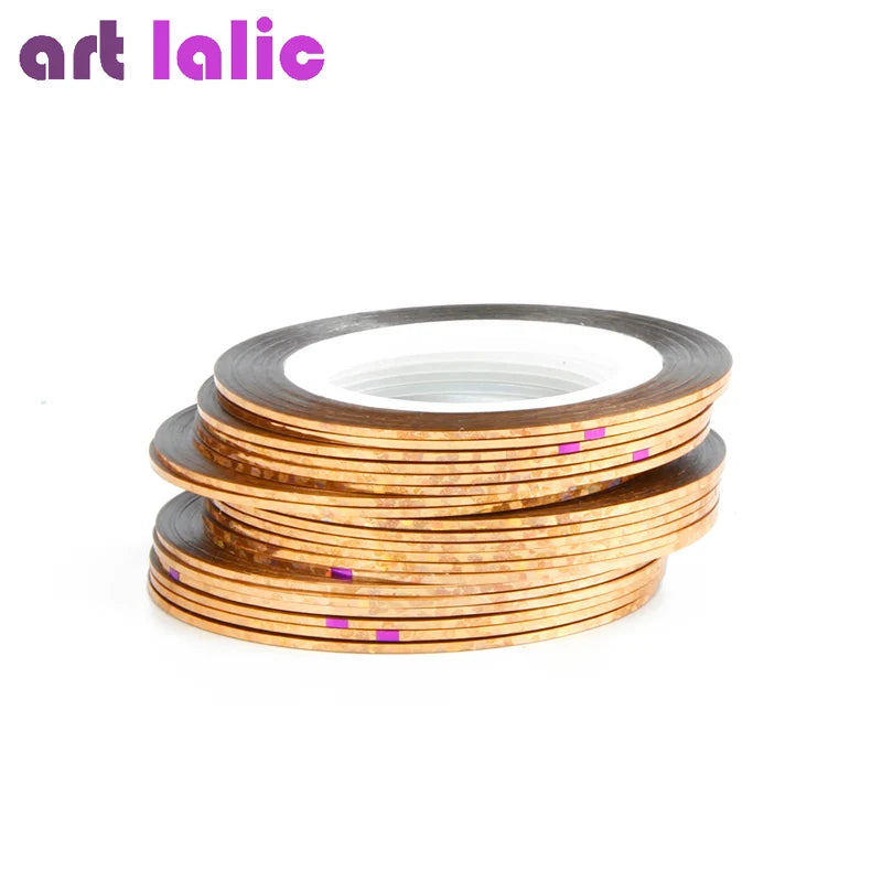 10 Rolls Nail Art Striping Tapes – 1mm Self-Adhesive Nail Liner Stickers for Nail Design & Styling