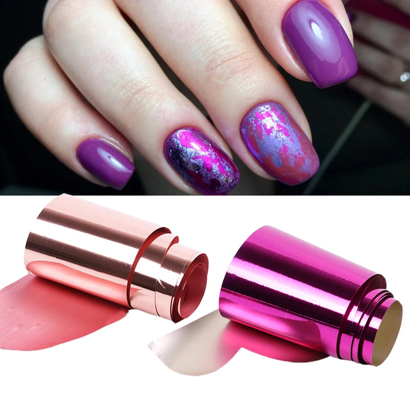 Starry Metallic Nail Foil Transfer Stickers – Holographic Nail Decals for Stunning Nail Art