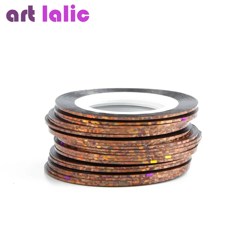 10 Rolls Nail Art Striping Tapes – 1mm Self-Adhesive Nail Liner Stickers for Nail Design & Styling