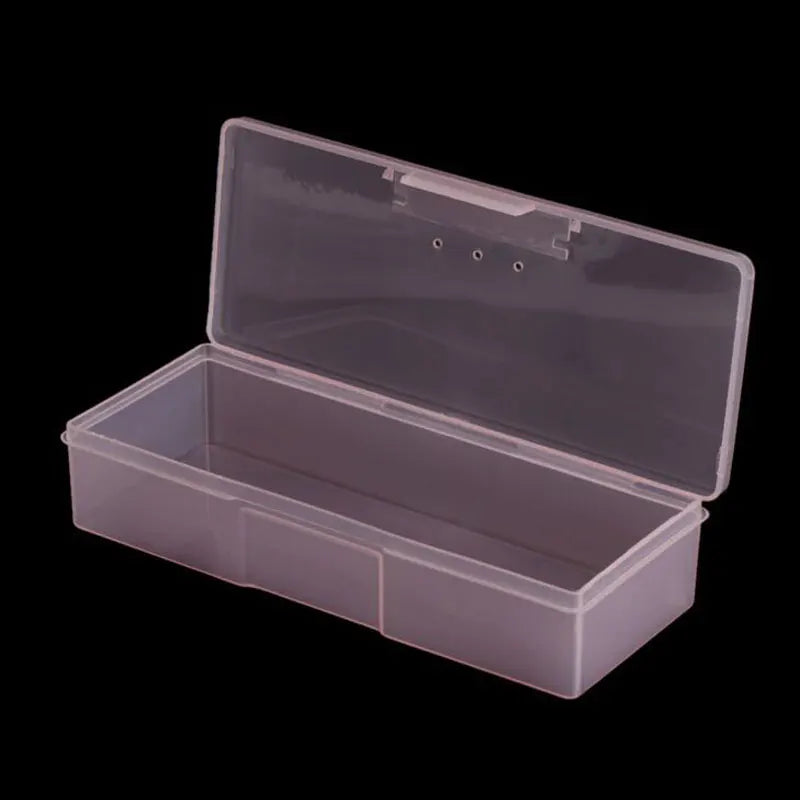 Nail Art Storage Box – Translucent Plastic Organiser for Files, Buffers & Brushes