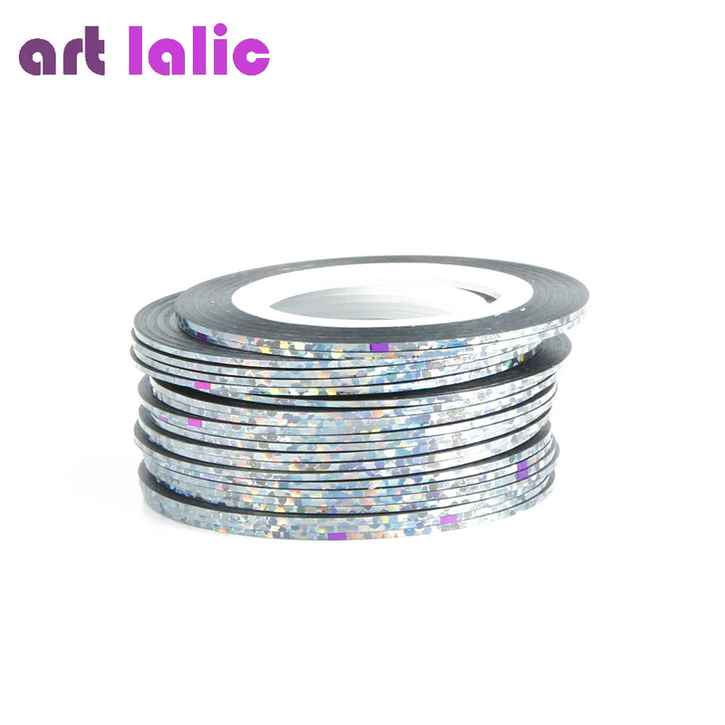 10 Rolls Nail Art Striping Tapes – 1mm Self-Adhesive Nail Liner Stickers for Nail Design & Styling