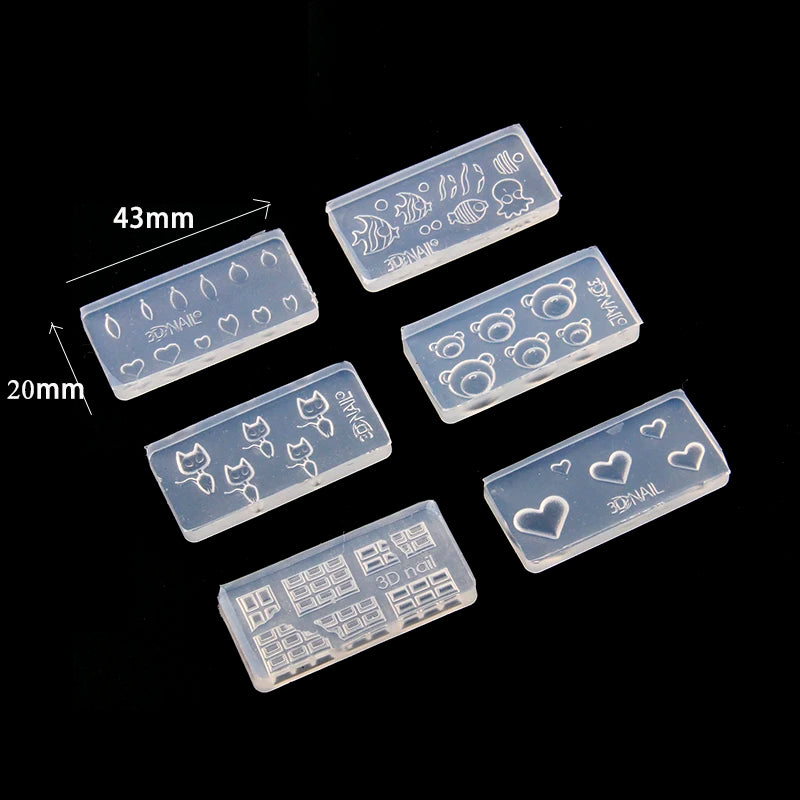 1 PC Nail Art Silicone Mold 27 Designs Durable 3D Stereo Crystal Carving Mold Crystal Powder