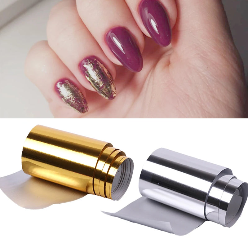 Starry Metallic Nail Foil Transfer Stickers – Holographic Nail Decals for Stunning Nail Art