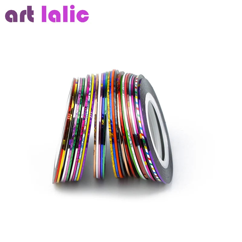 10 Rolls Nail Art Striping Tapes – 1mm Self-Adhesive Nail Liner Stickers for Nail Design & Styling