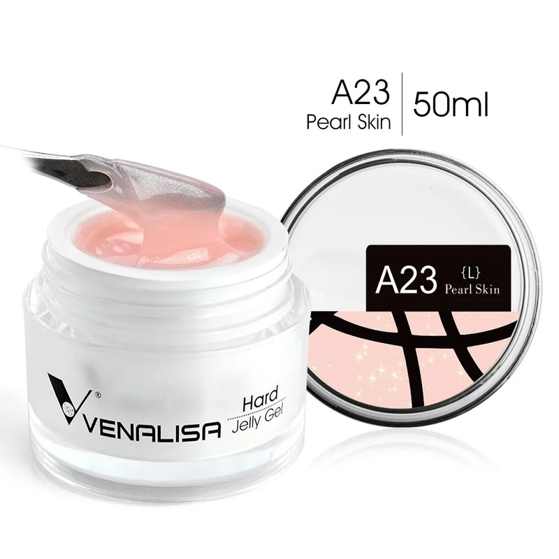 Venalisa 50ml Jelly Nail Extension Gel – Clear & Natural Soak-Off UV Builder Gel for French Nails