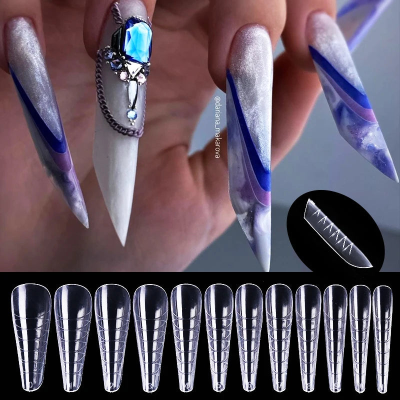 60Pcs Dual Nail Forms – Short Almond Acrylic Extension Tips for Quick DIY Nail Art