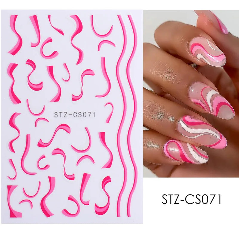 Gradient 3D Jelly Nail Stickers – Ombre Red & Pink Blush Translucent Gel Polish Wraps & More