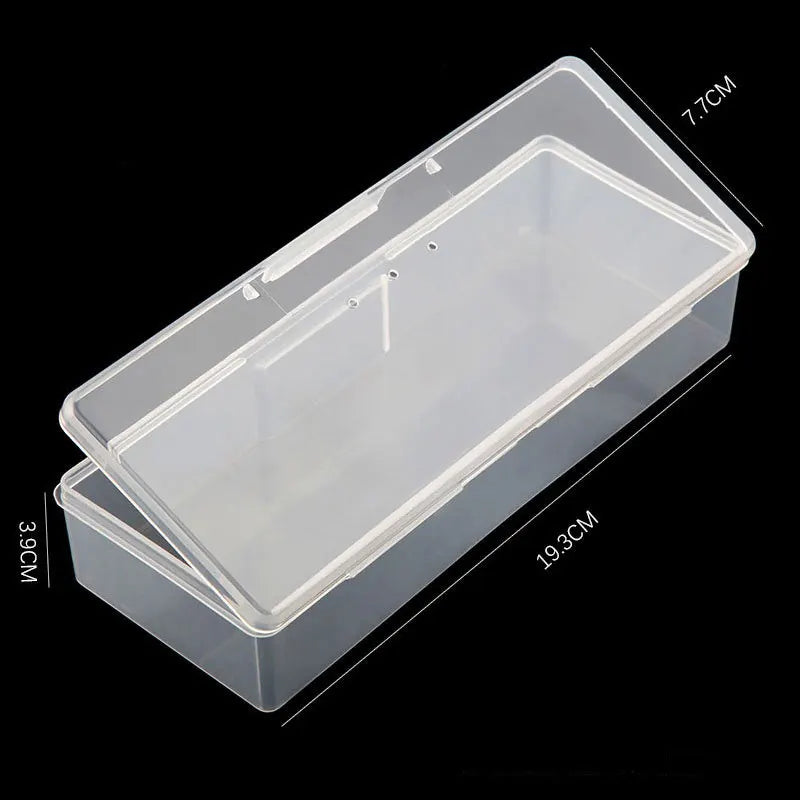 Nail Art Storage Box – Translucent Plastic Organiser for Files, Buffers & Brushes