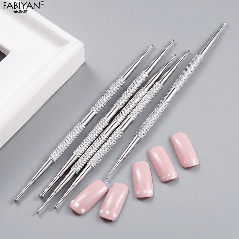 Manicure Tools Nail Art Dotting Rhinestone Flower Pen Stainless Steel Crystal Dual End