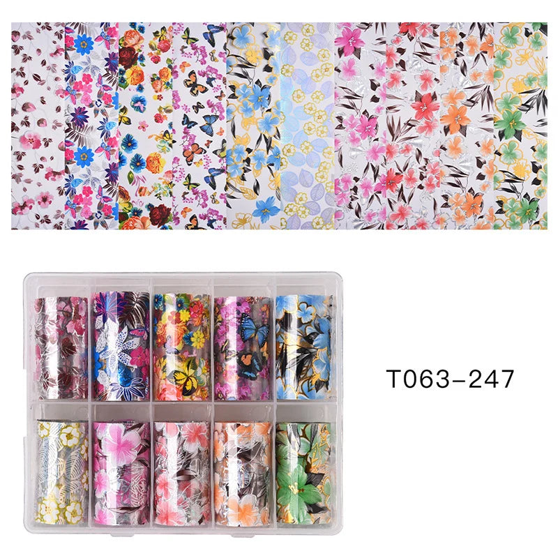 100 Patterns Animal Nail Foils for Transfer Paper Stickers Sliders Adhesive Nails Wraps DIY Water