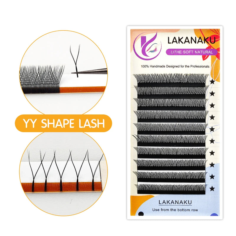 LAKANAKU YY Shape Eyelash Extensions – Soft, Lightweight, and Natural Volume