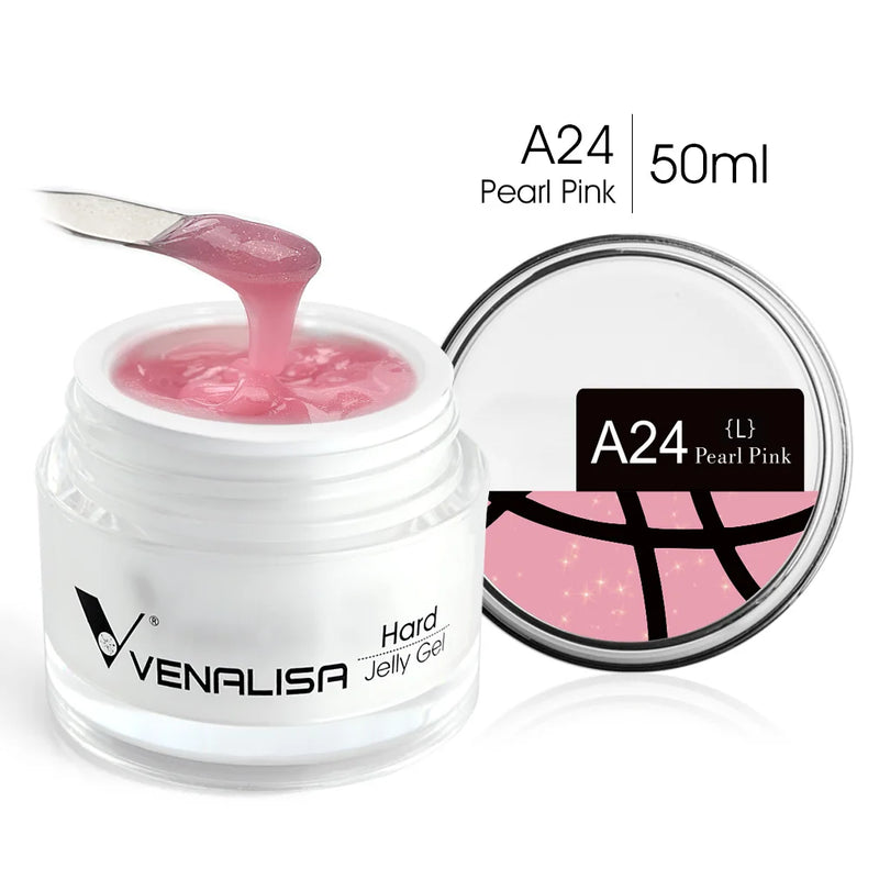 Venalisa 50ml Jelly Nail Extension Gel – Clear & Natural Soak-Off UV Builder Gel for French Nails