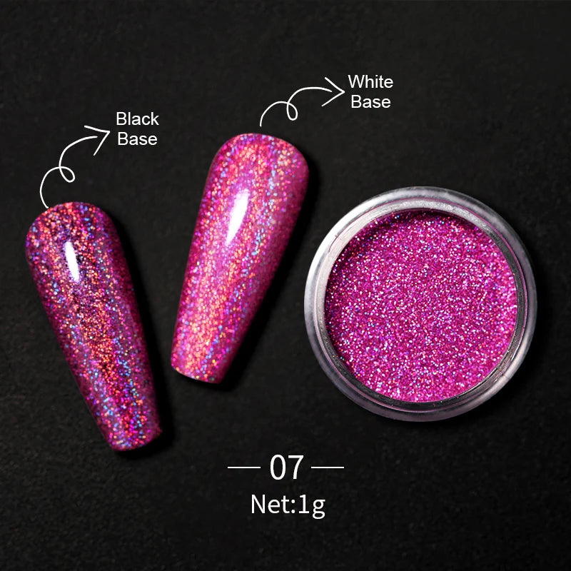 LILYCUTE Nail Mirror Glitter Powder – Metallic Chrome Dust for UV Gel Polish Nail Art