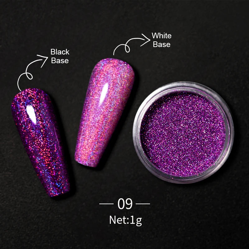 LILYCUTE Nail Mirror Glitter Powder – Metallic Chrome Dust for UV Gel Polish Nail Art