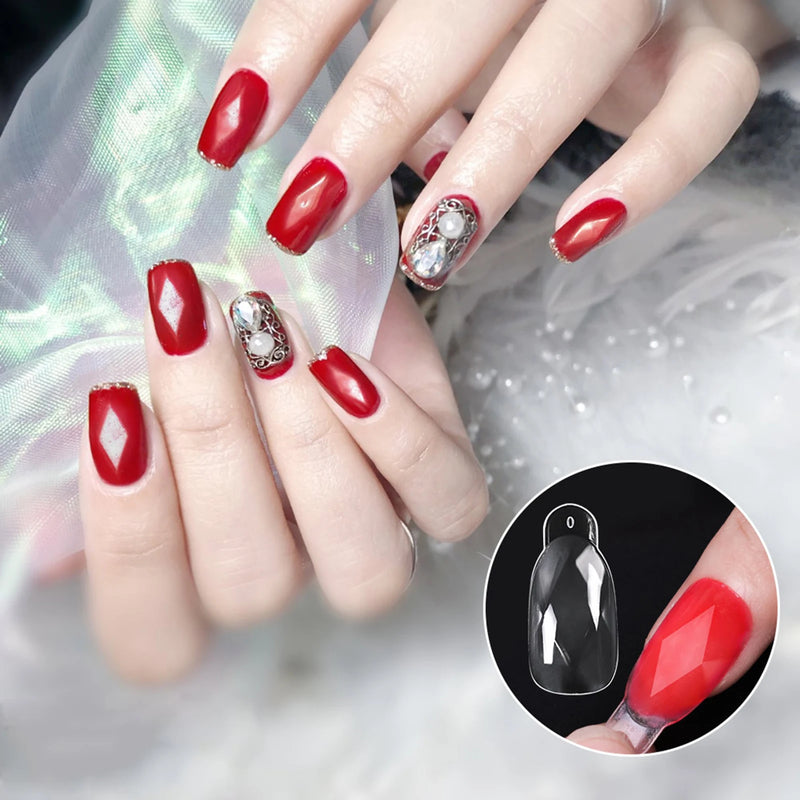 120PCS Clear Dual Forms for Poly Gel – Stiletto & Coffin Nail Extension Moulds