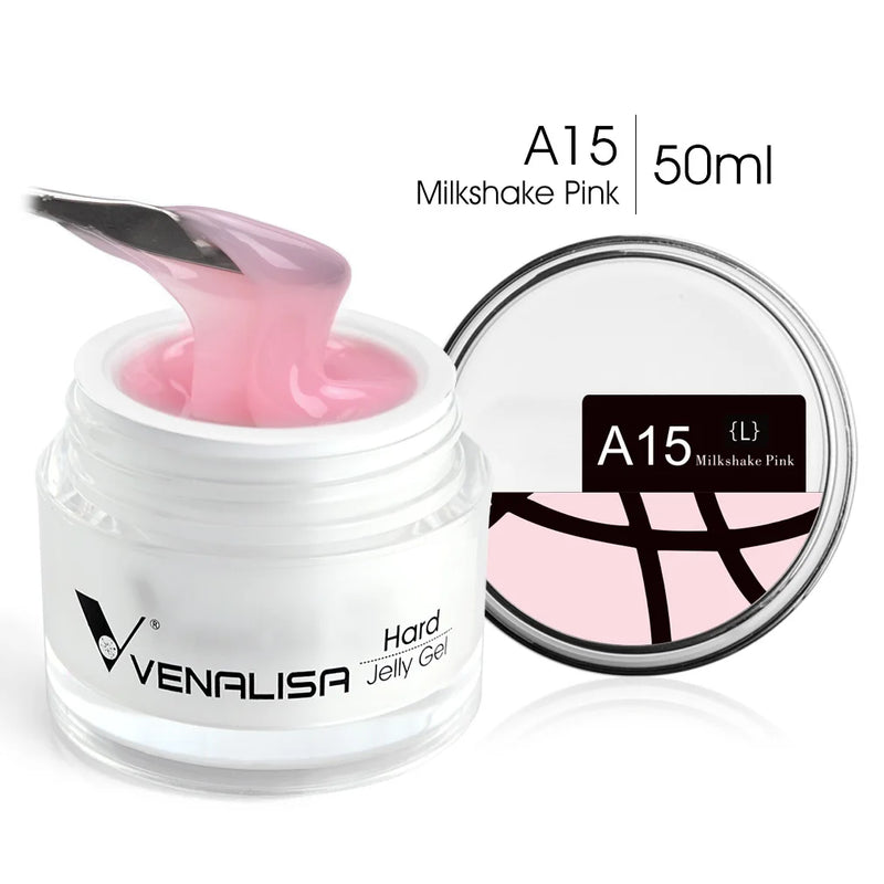 Venalisa 50ml Jelly Nail Extension Gel – Clear & Natural Soak-Off UV Builder Gel for French Nails