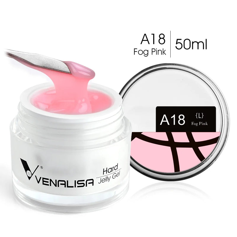 Venalisa 50ml Jelly Nail Extension Gel – Clear & Natural Soak-Off UV Builder Gel for French Nails