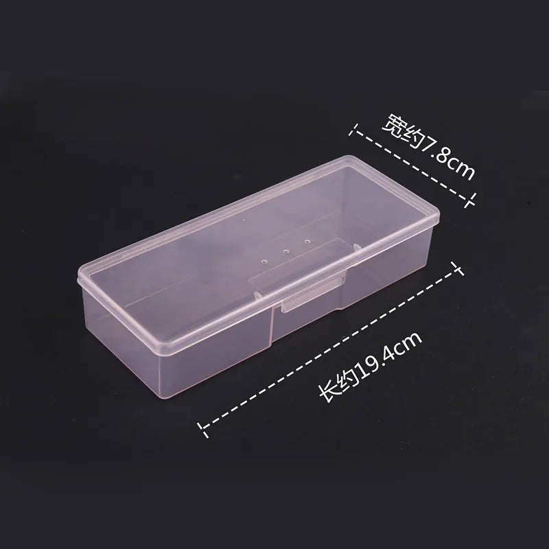 Nail Art Storage Box – Translucent Plastic Organiser for Files, Buffers & Brushes