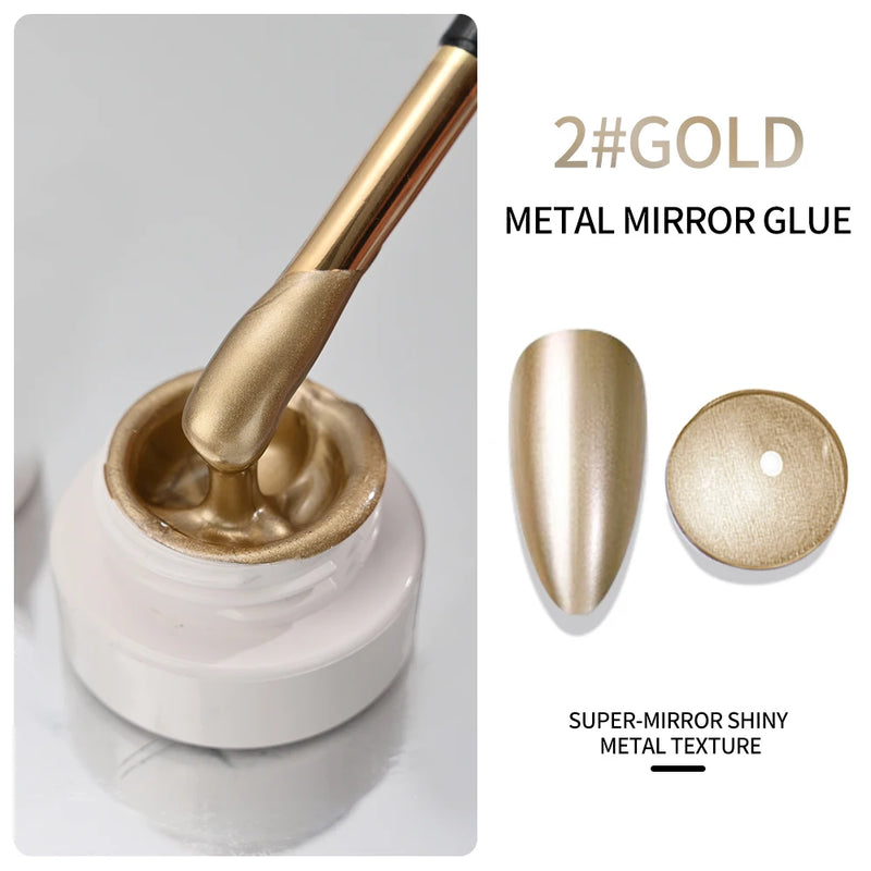 1 Metallic Gold Gel Nail Polish – French Nail Art, Glitter Painting Gel for Stunning Nail Designs